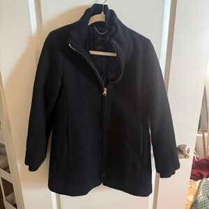 ✨j.crew italian stadium cloth coat - black✨